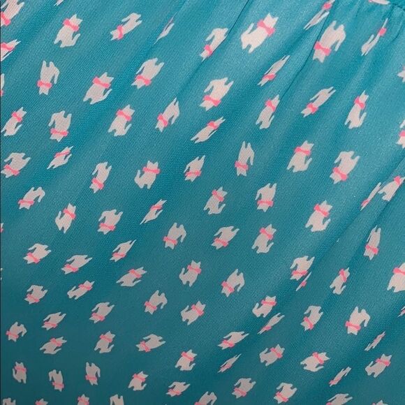 Peppermint Blue Cat Print Dress - Picture 2 of 5